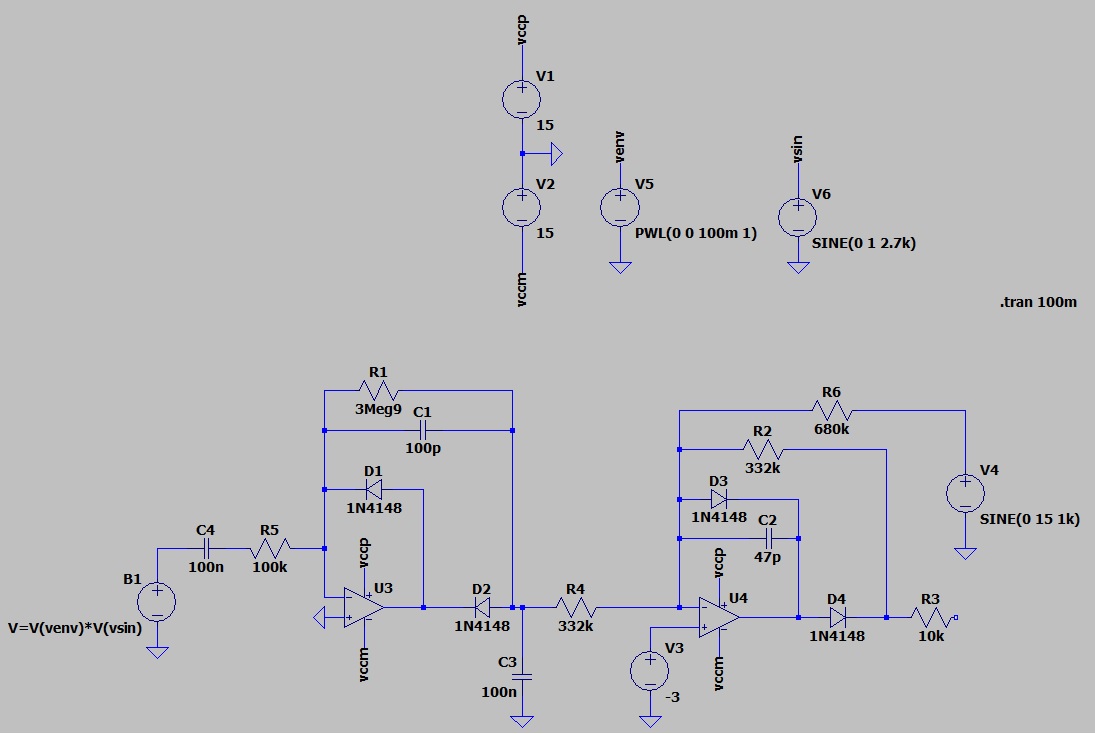 Rhodes Mk3 EK10 - Simulation du modulateur